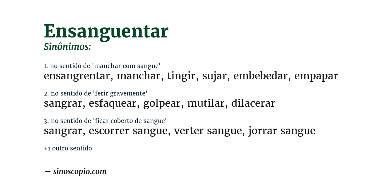 Sinônimo de ensanguentar
