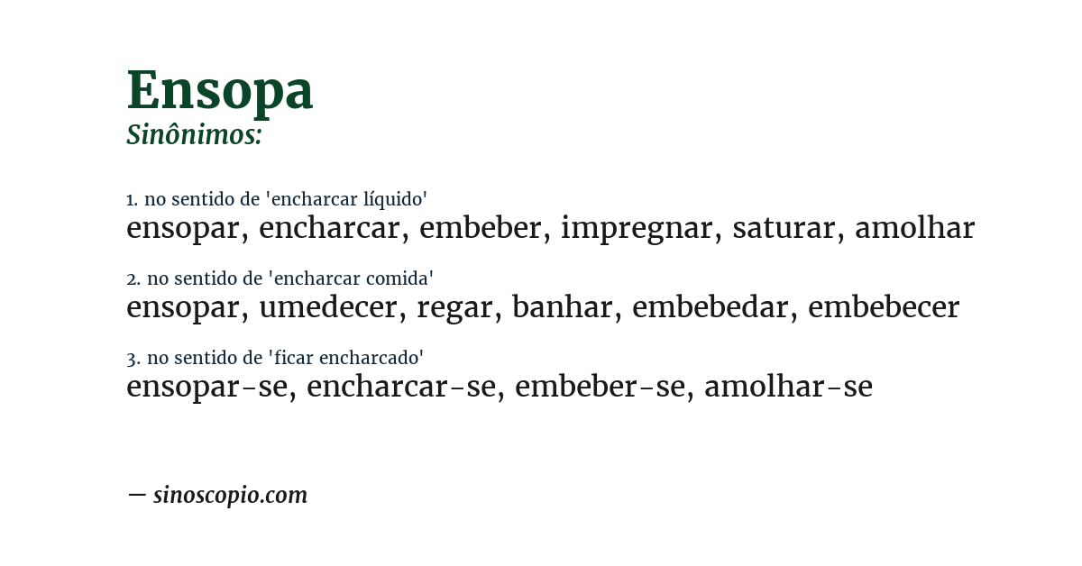 Sinônimo de ensopa