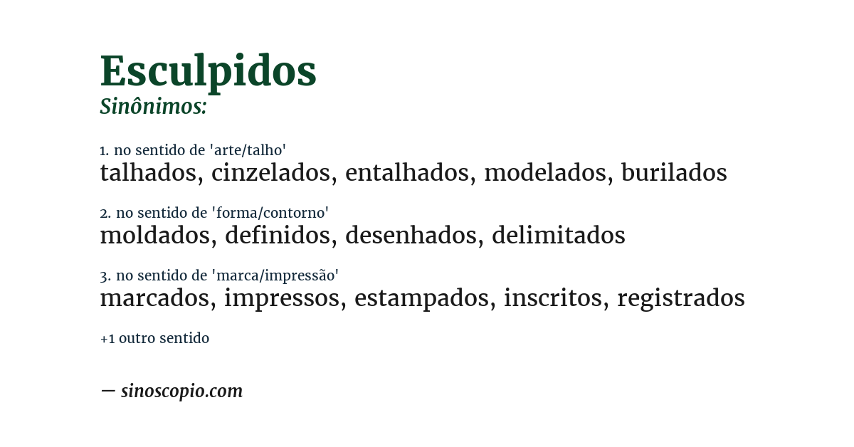 Sinônimo de esculpidos