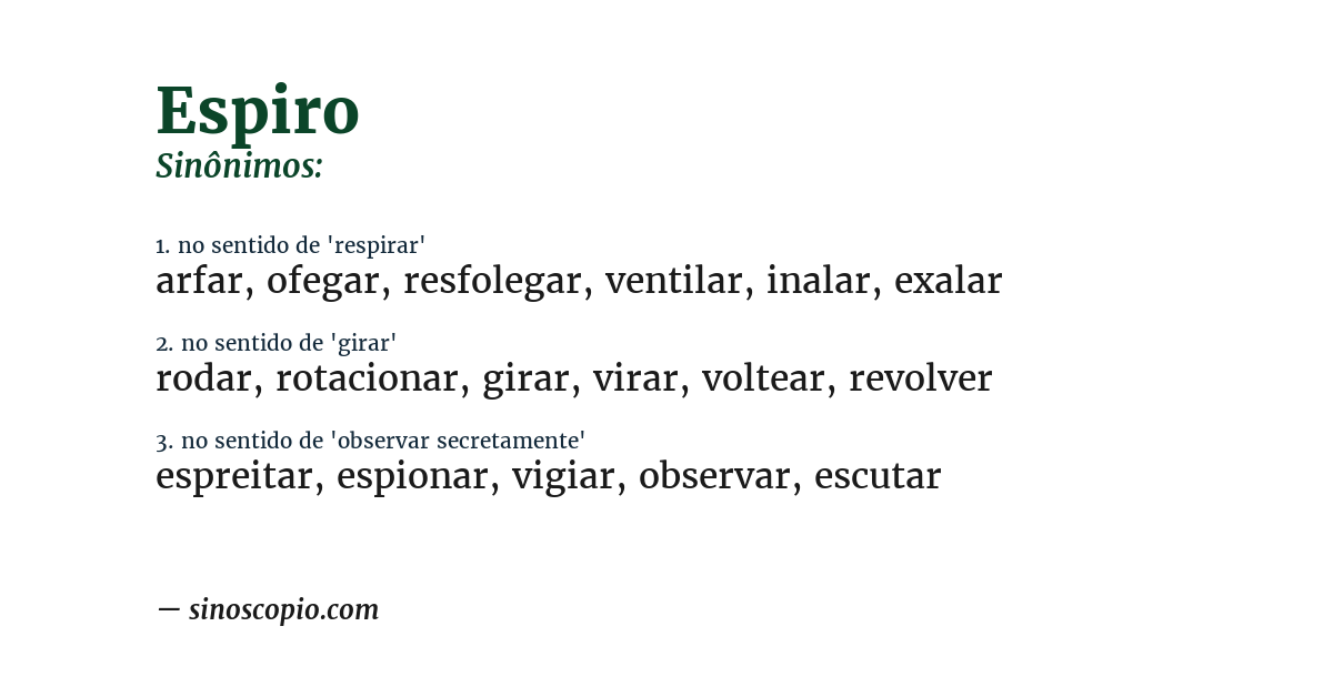Sinônimo de espiro