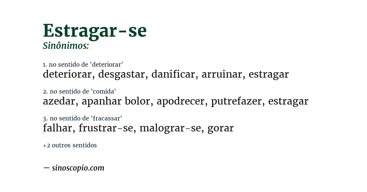 Sinônimo de estragar-se