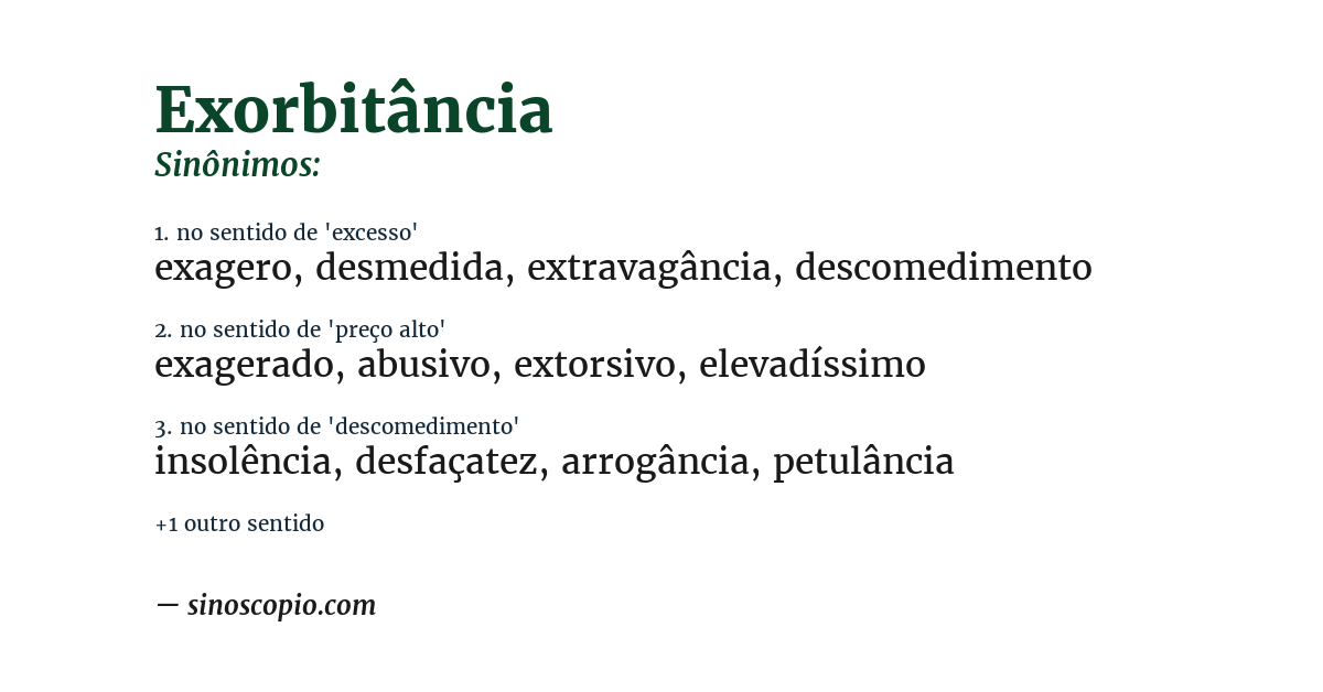 Sinônimo de exorbitância
