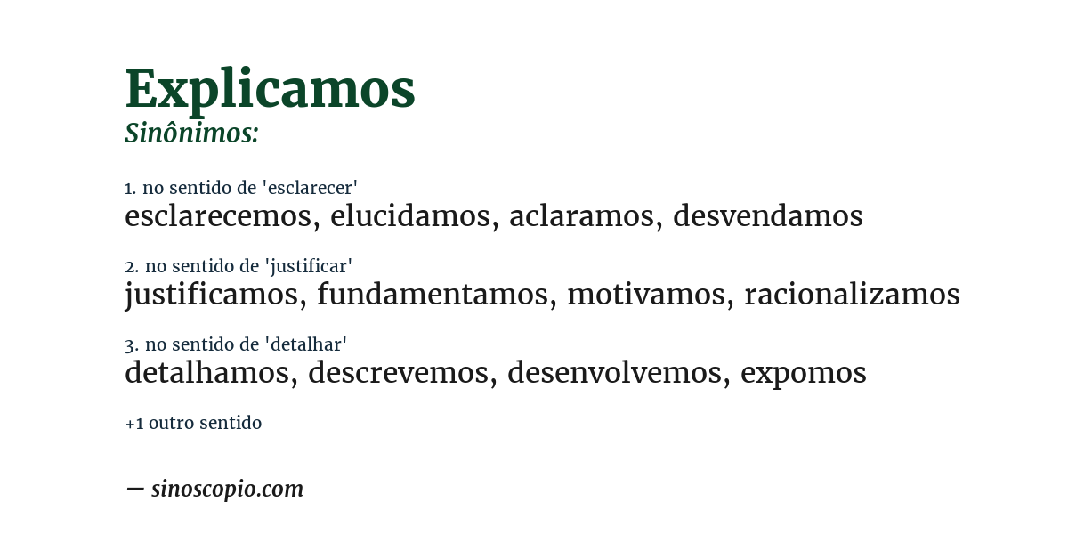 Sinônimo de explicamos