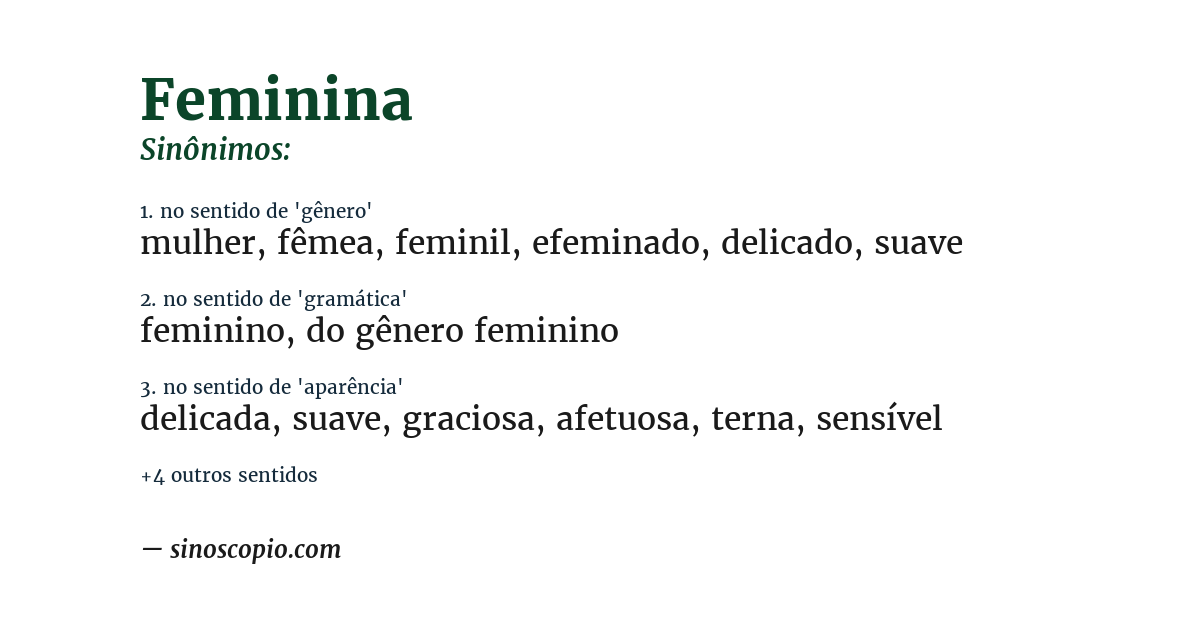 Sinônimo de feminina