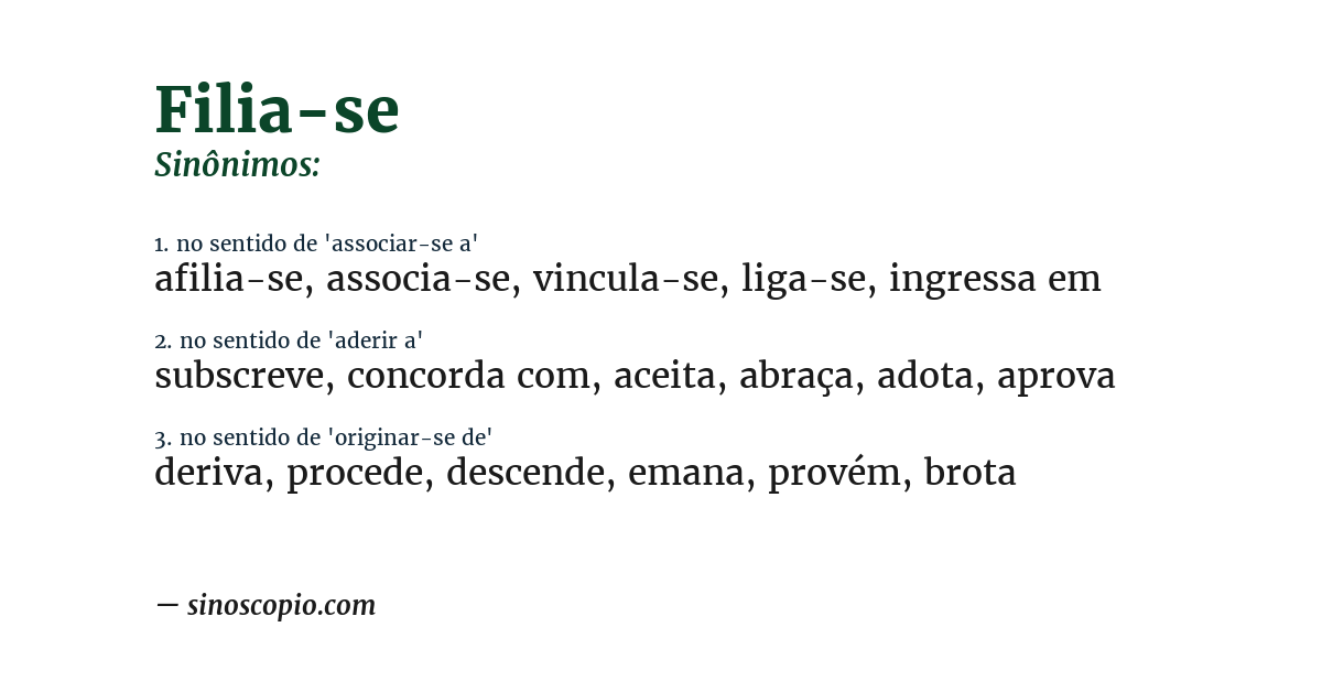 Sinônimo de filia-se