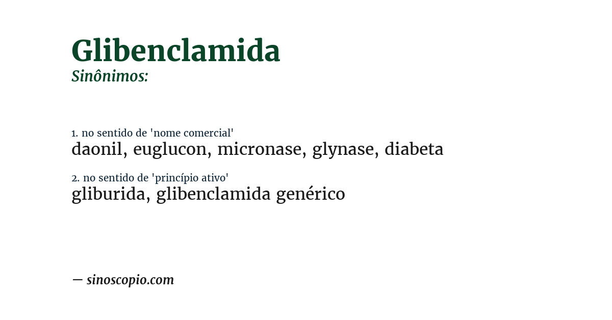 Sinônimo de glibenclamida