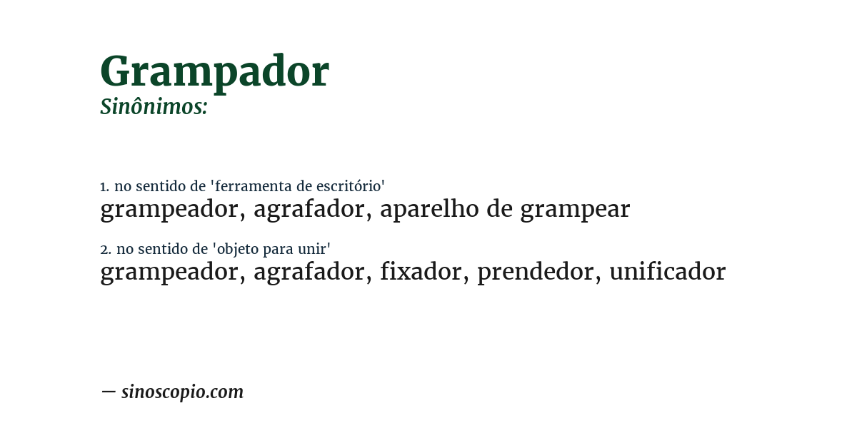 Sinônimo de grampador