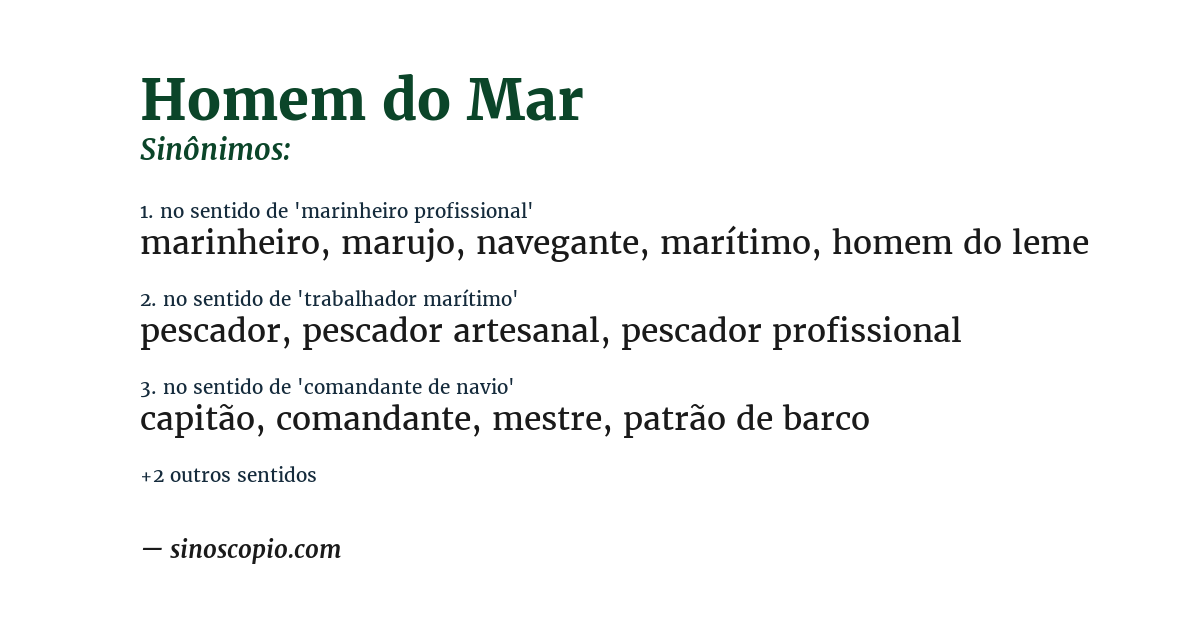 Sinônimo de homem do mar