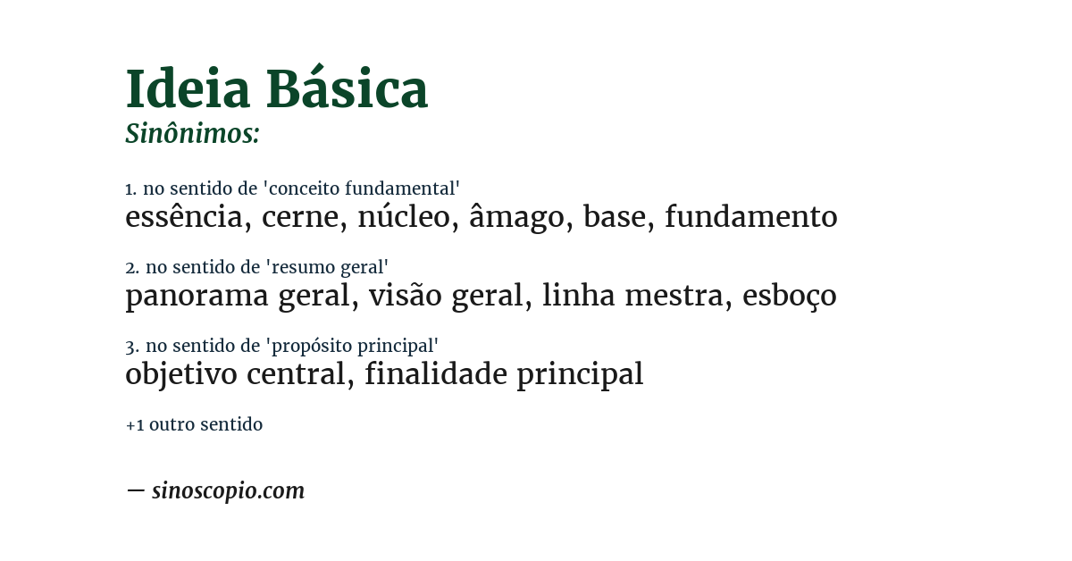 Sinônimo de ideia básica