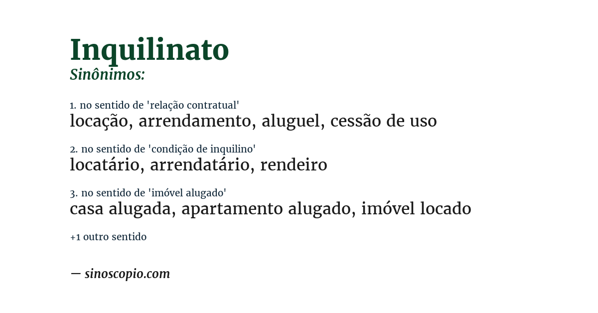 Sinônimo de inquilinato
