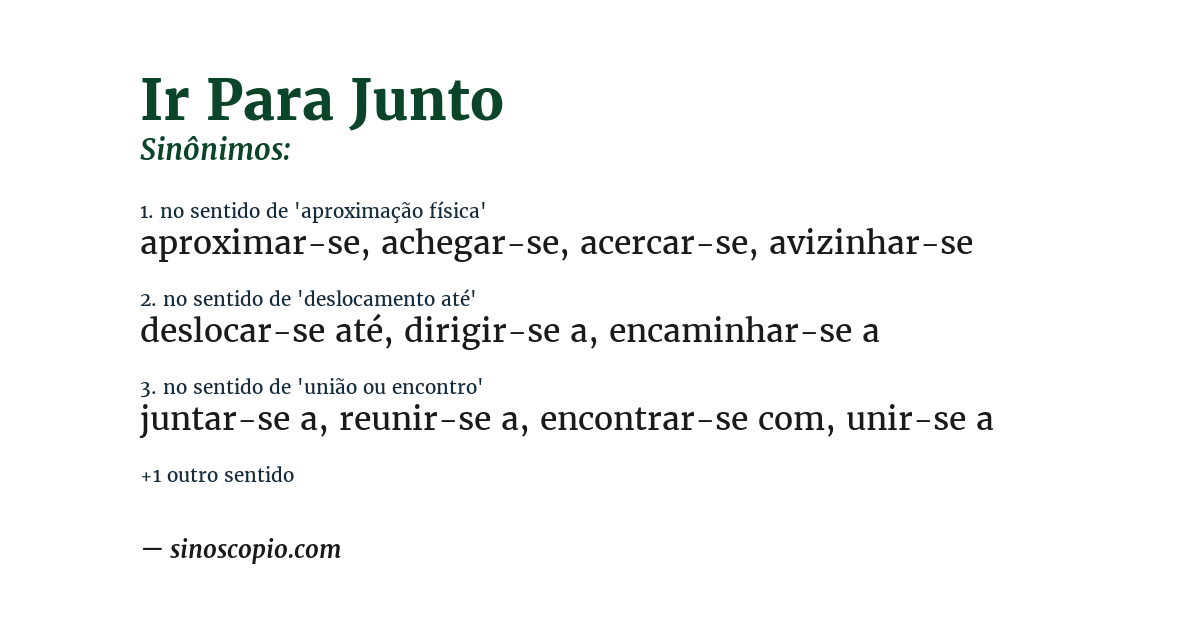 Sinônimo de ir para junto