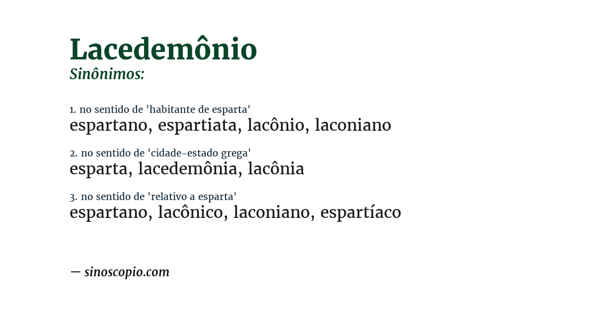 Sinônimo de lacedemônio