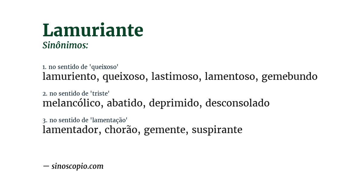 Sinônimo de lamuriante