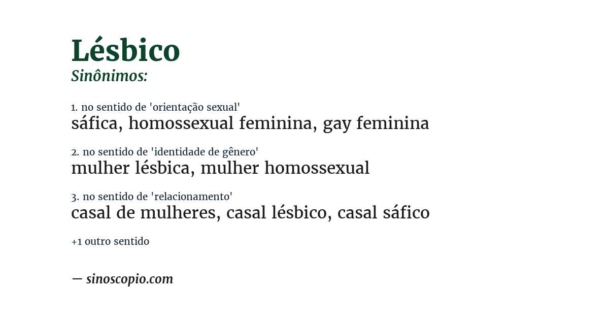 Sinônimo de lésbico