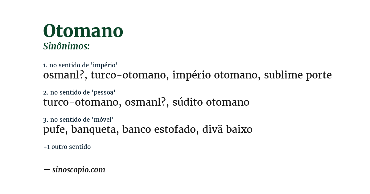 Sinônimo de otomano