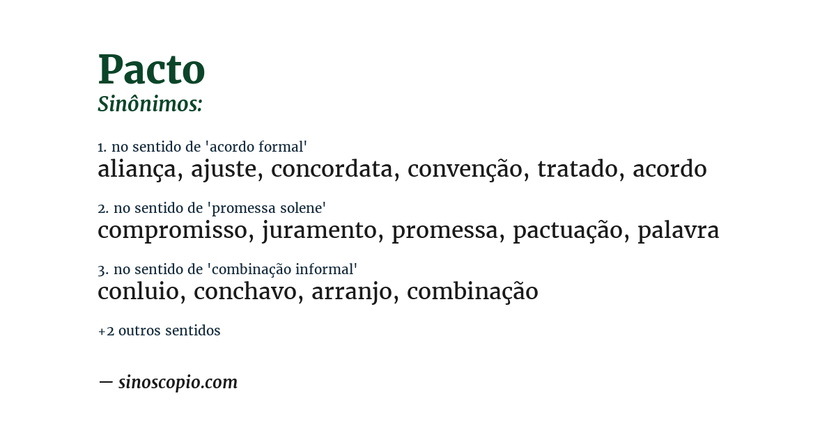 Sinônimo de pacto