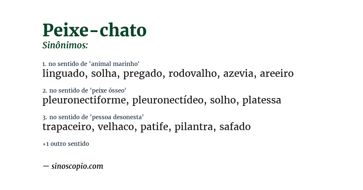 Sinônimo de peixe-chato