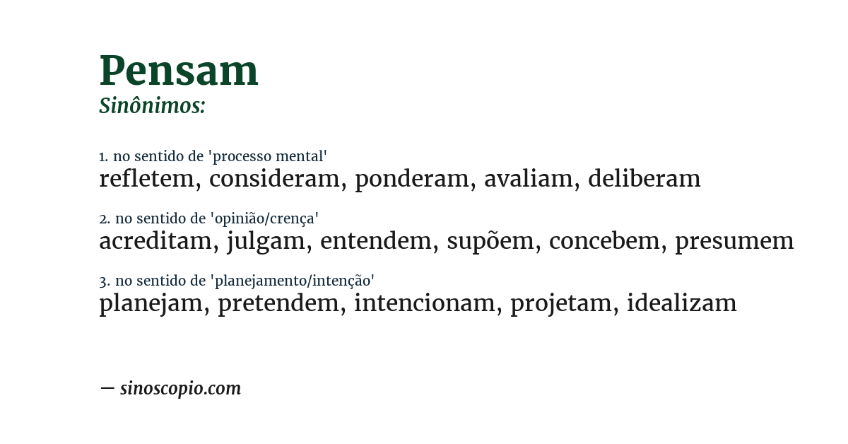 Sinônimo de pensam