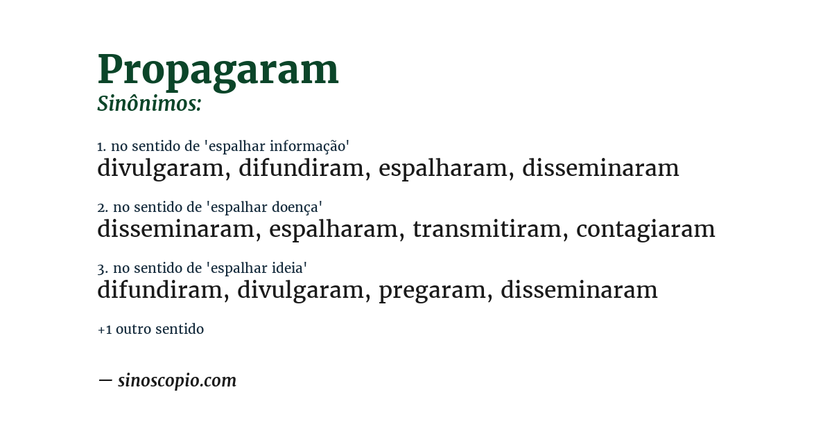 Sinônimo de propagaram
