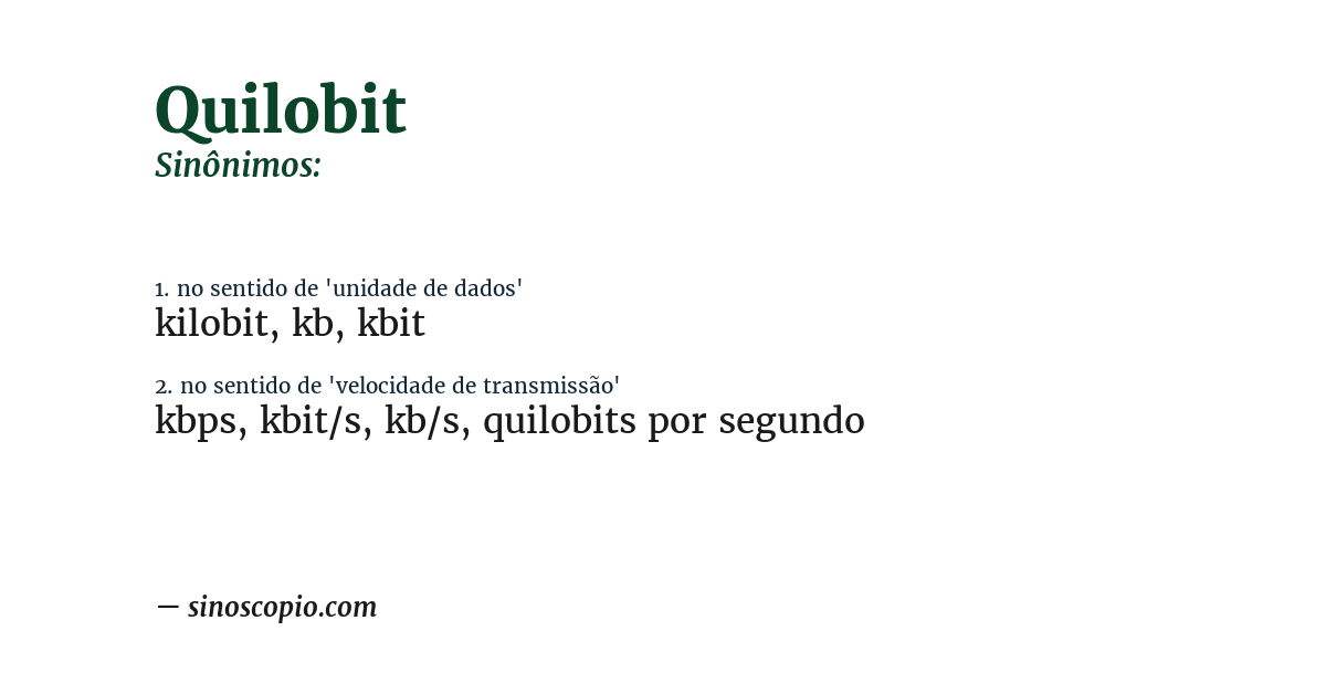 Sinônimo de quilobit