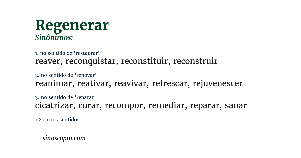 Sinônimo de regenerar