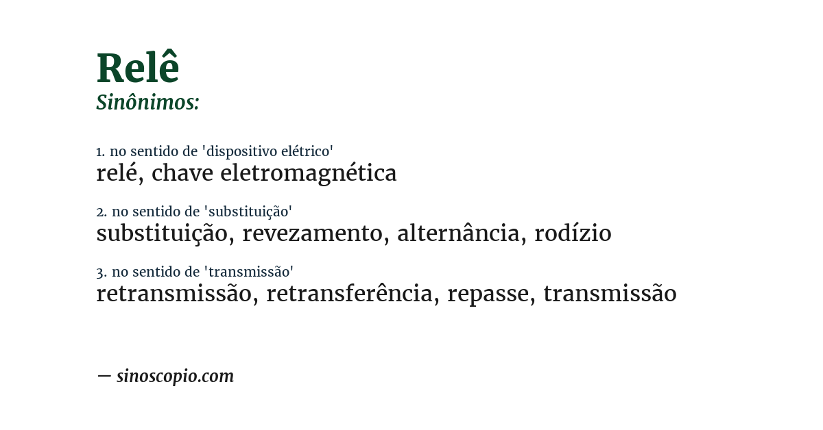 Sinônimo de relê