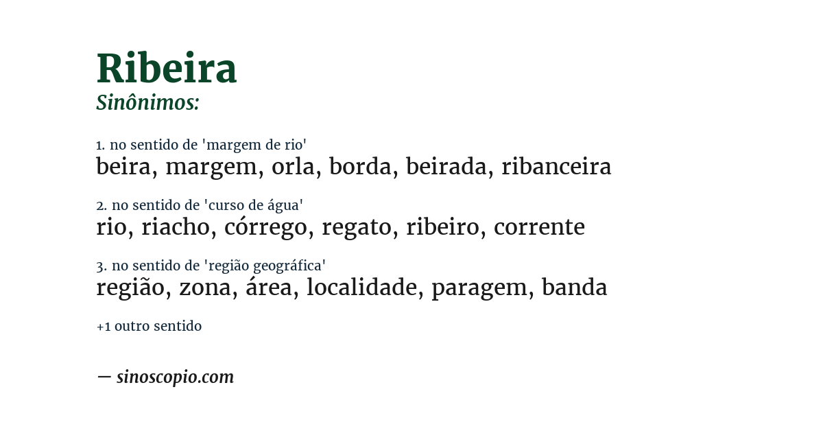 Sinônimo de ribeira