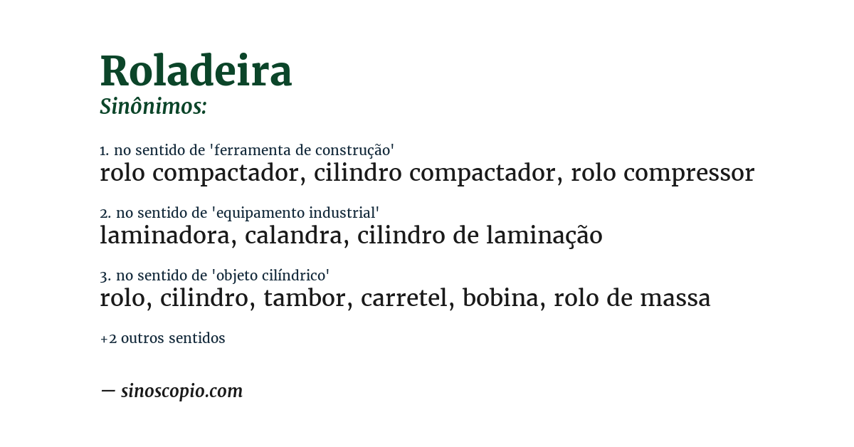Sinônimo de roladeira
