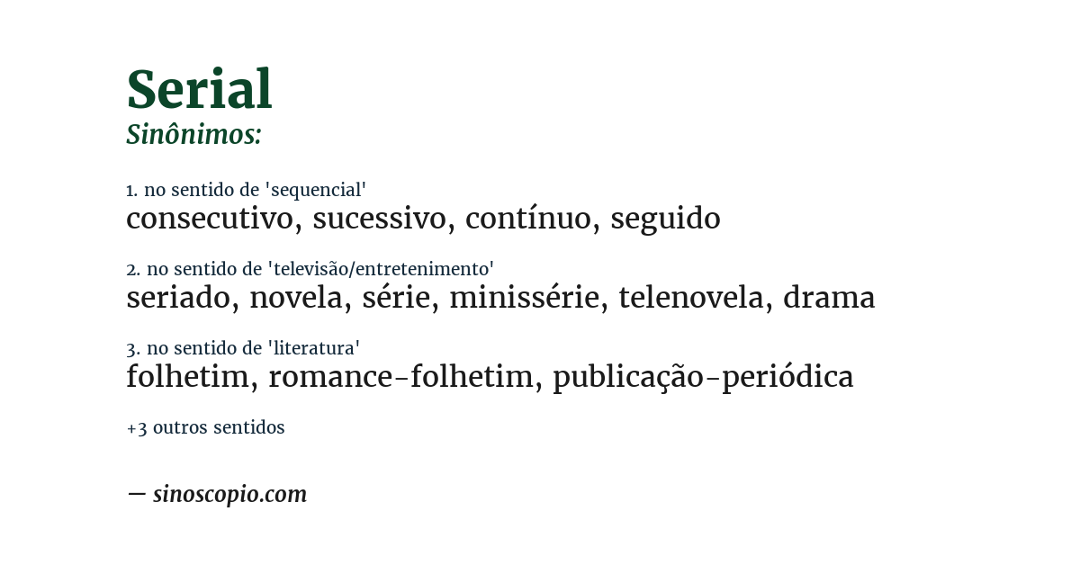 Sinônimo de serial