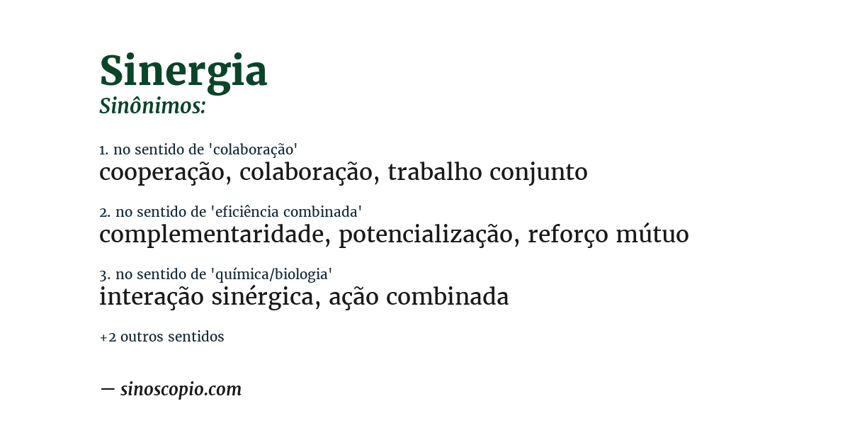 Sinônimo de sinergia