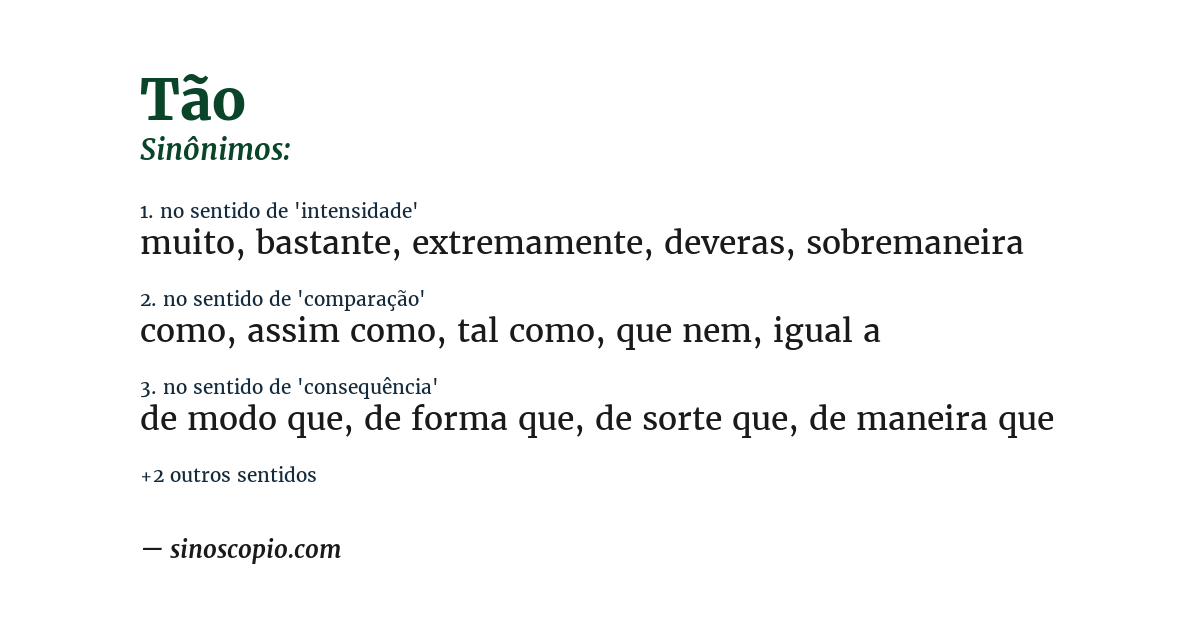 Sinônimo de tão