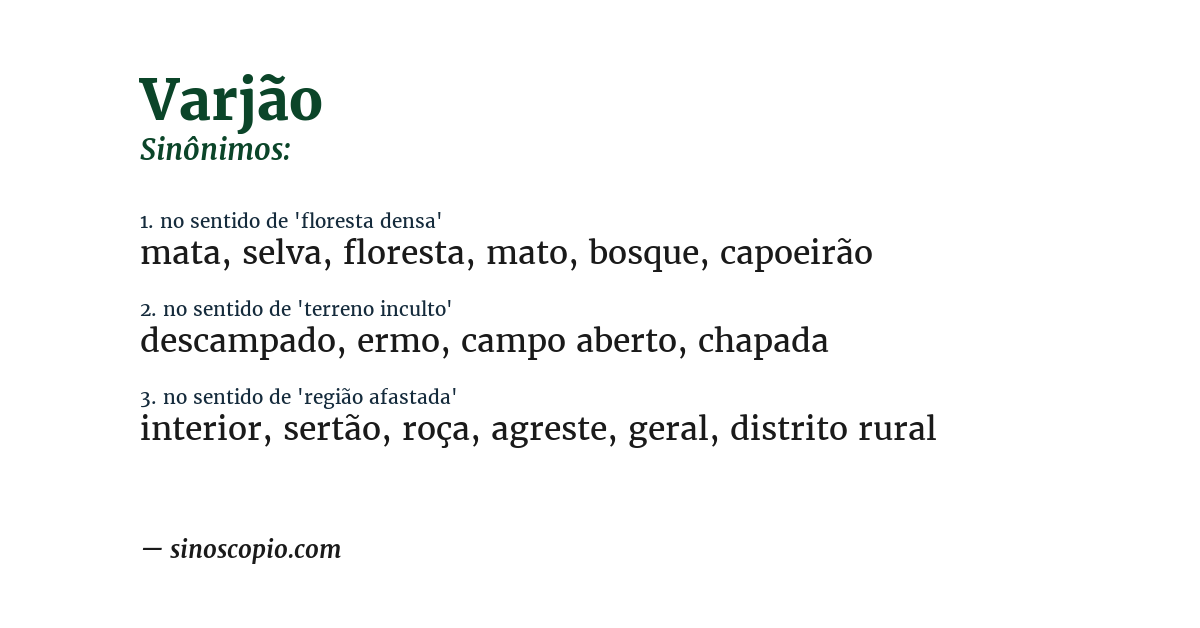 Sinônimo de varjão