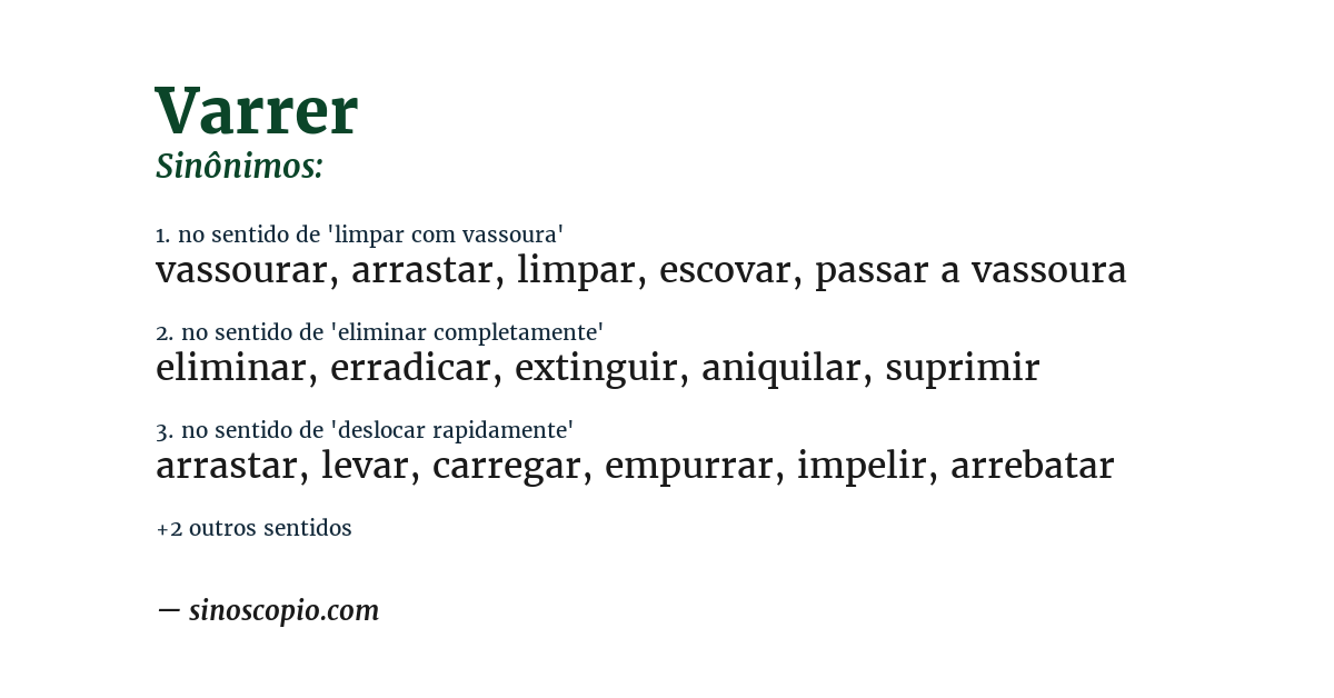 Sinônimo de varrer
