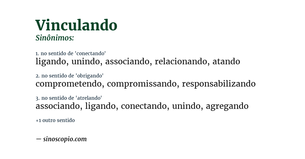 Sinônimo de vinculando
