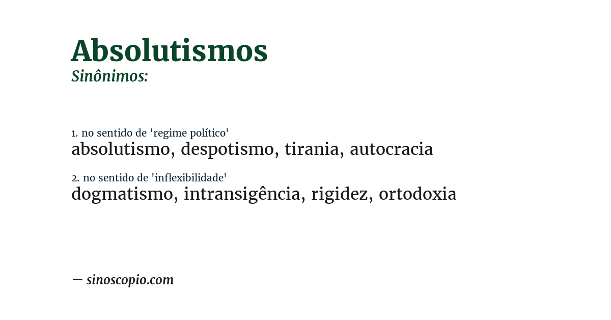 Sinônimo de absolutismos