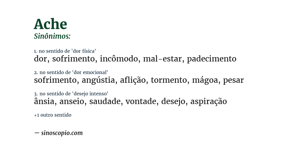 Sinônimo de ache