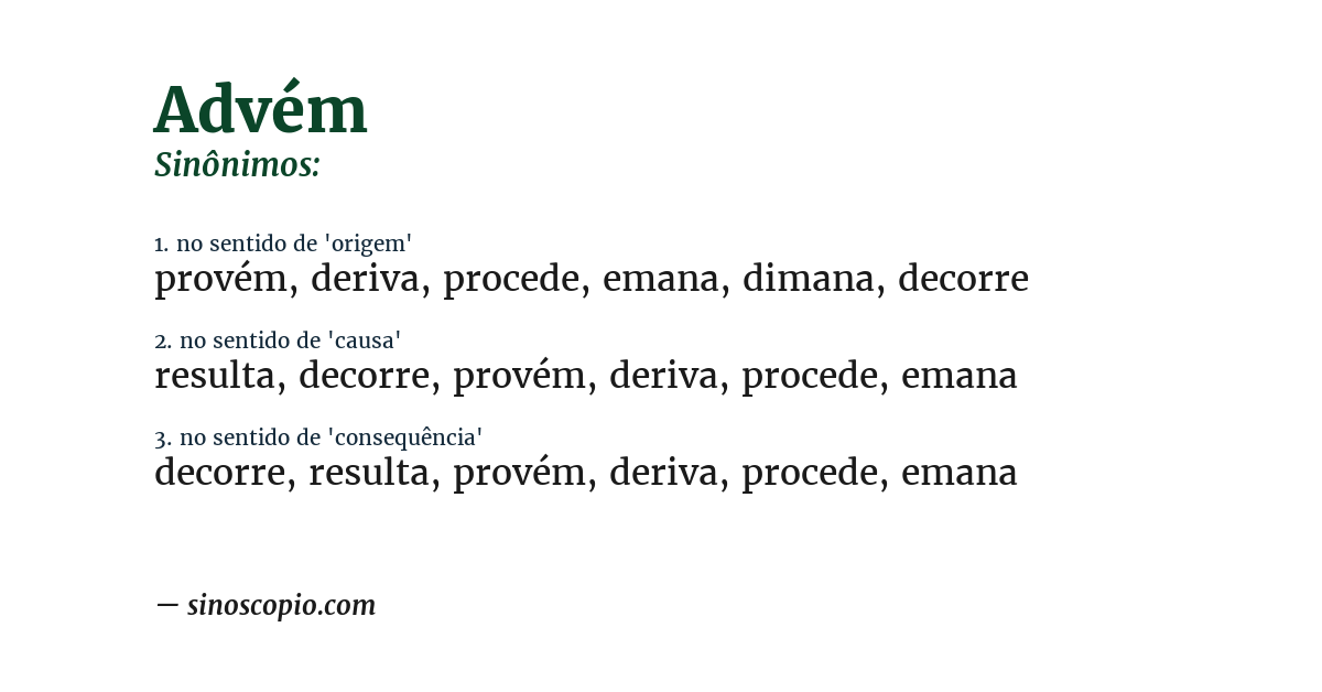 Sinônimo de advém