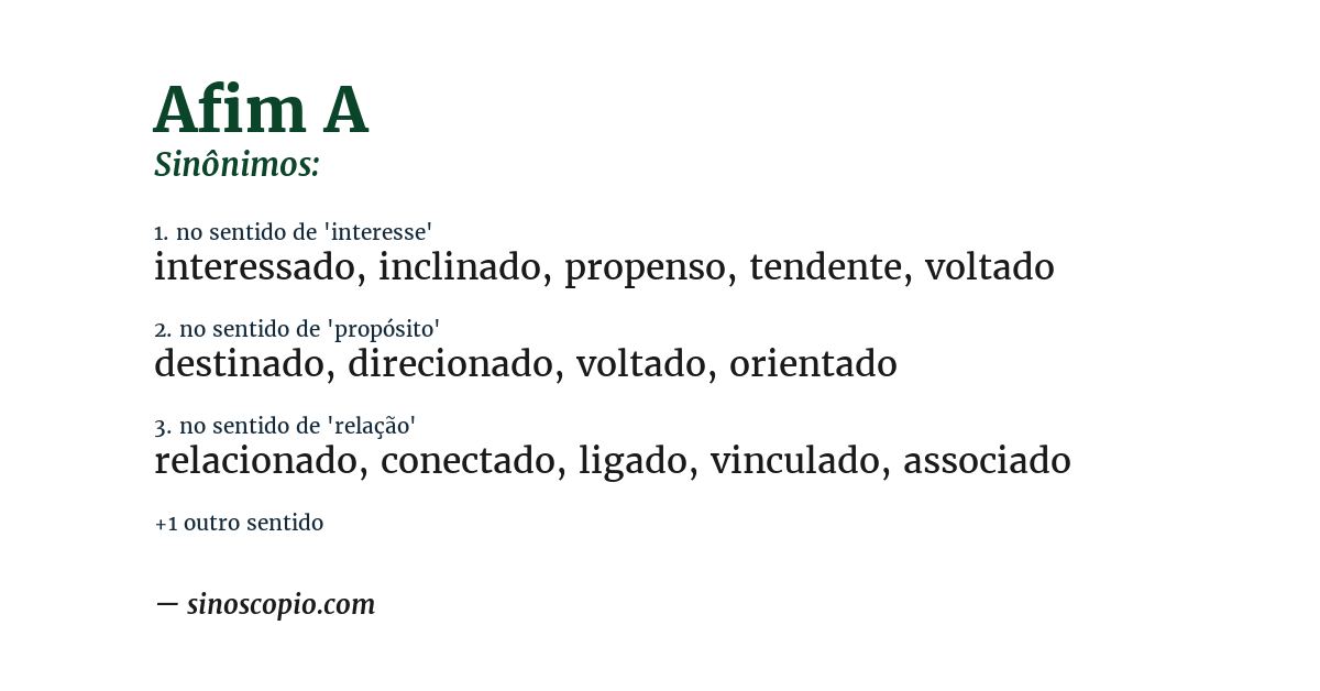 Sinônimo de afim a