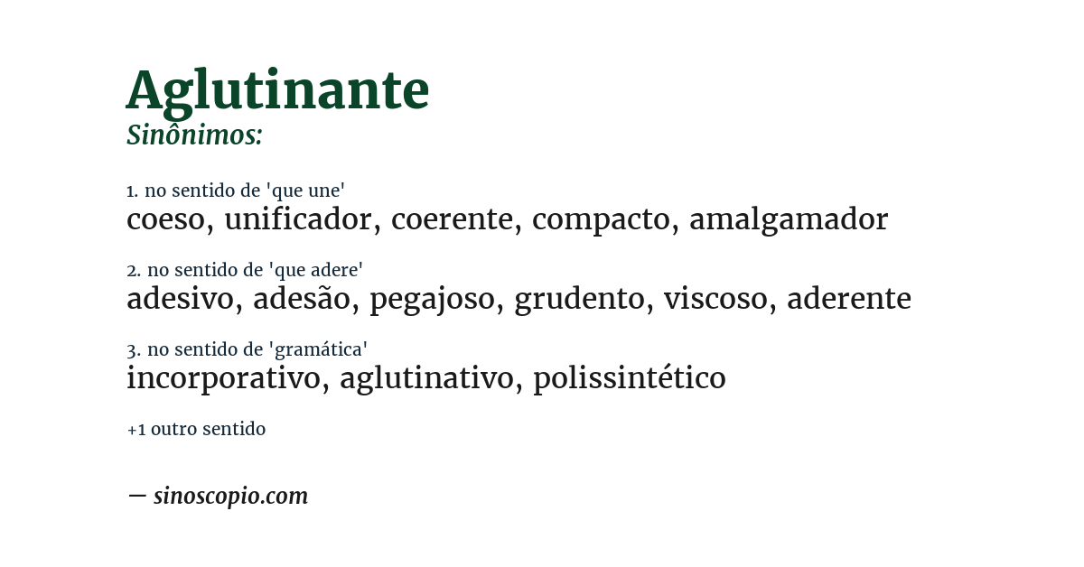 Sinônimo de aglutinante
