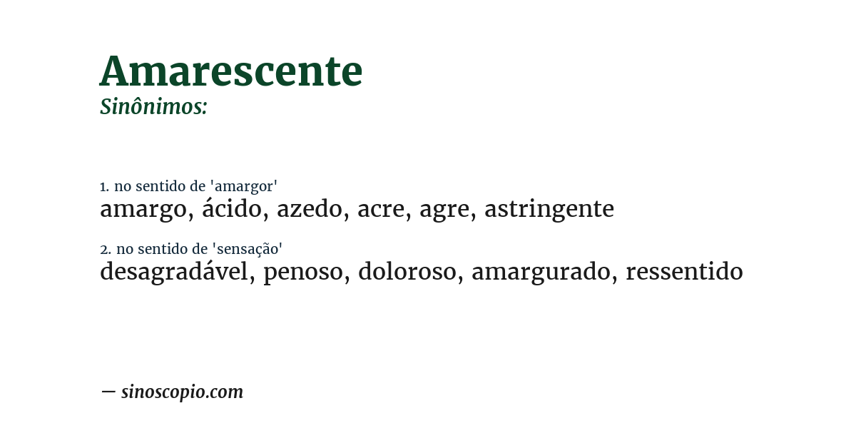 Sinônimo de amarescente