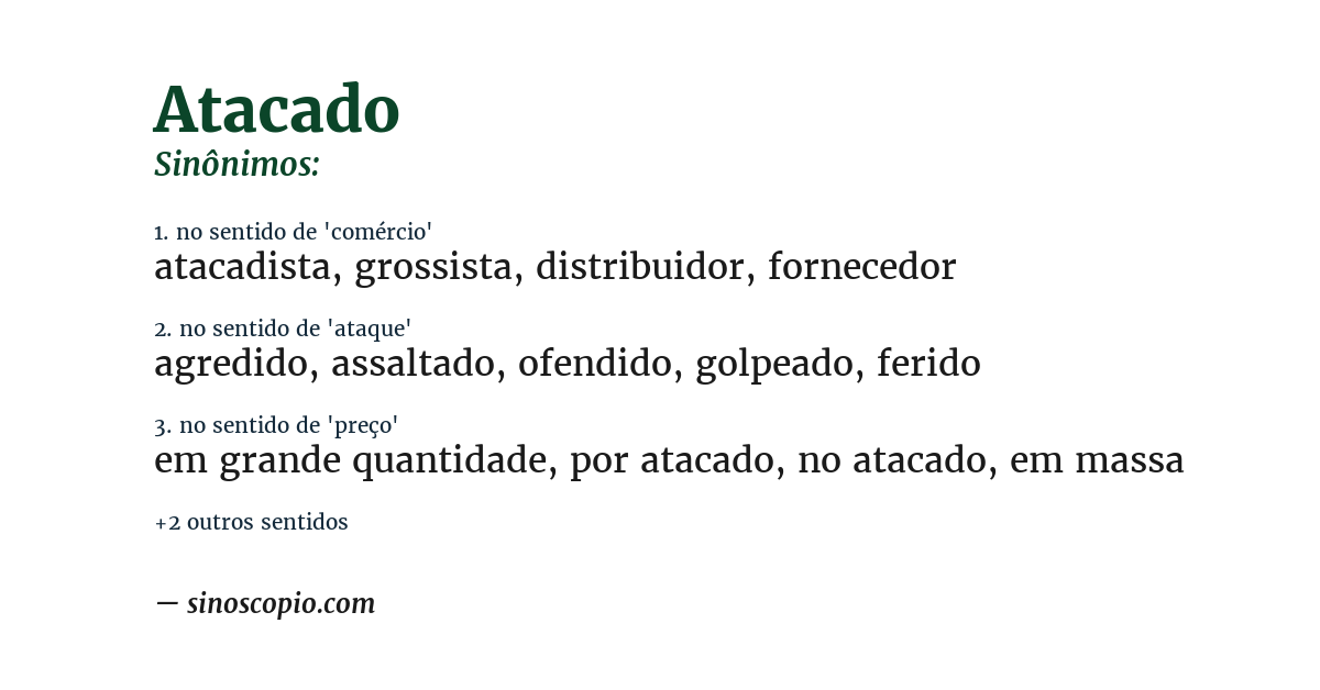 Sinônimo de atacado