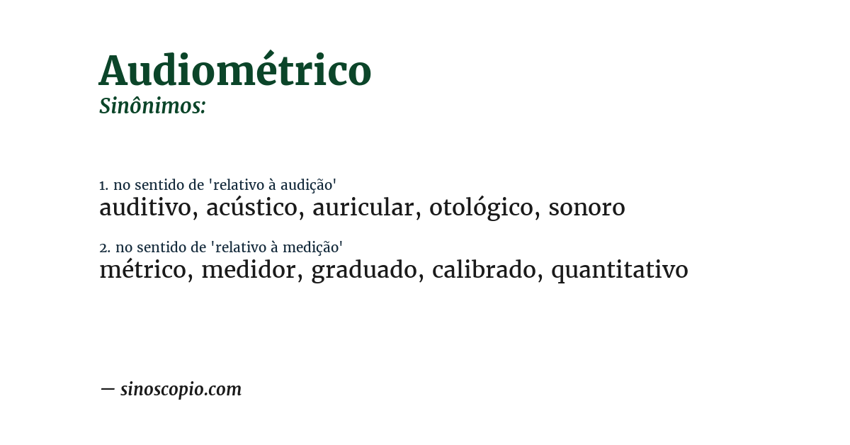Sinônimo de audiométrico