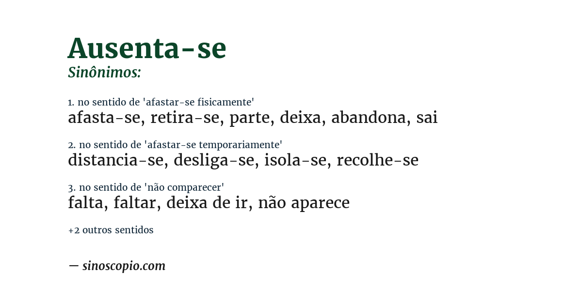 Sinônimo de ausenta-se