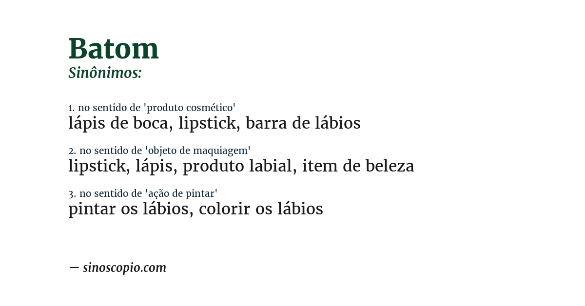 Sinônimo de batom