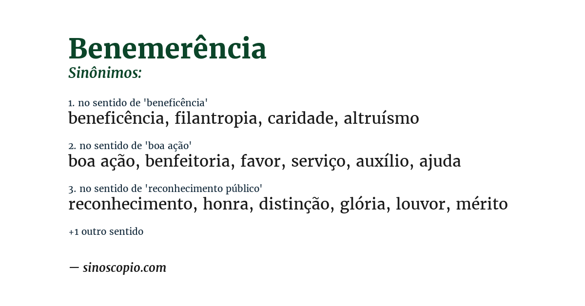 Sinônimo de benemerência