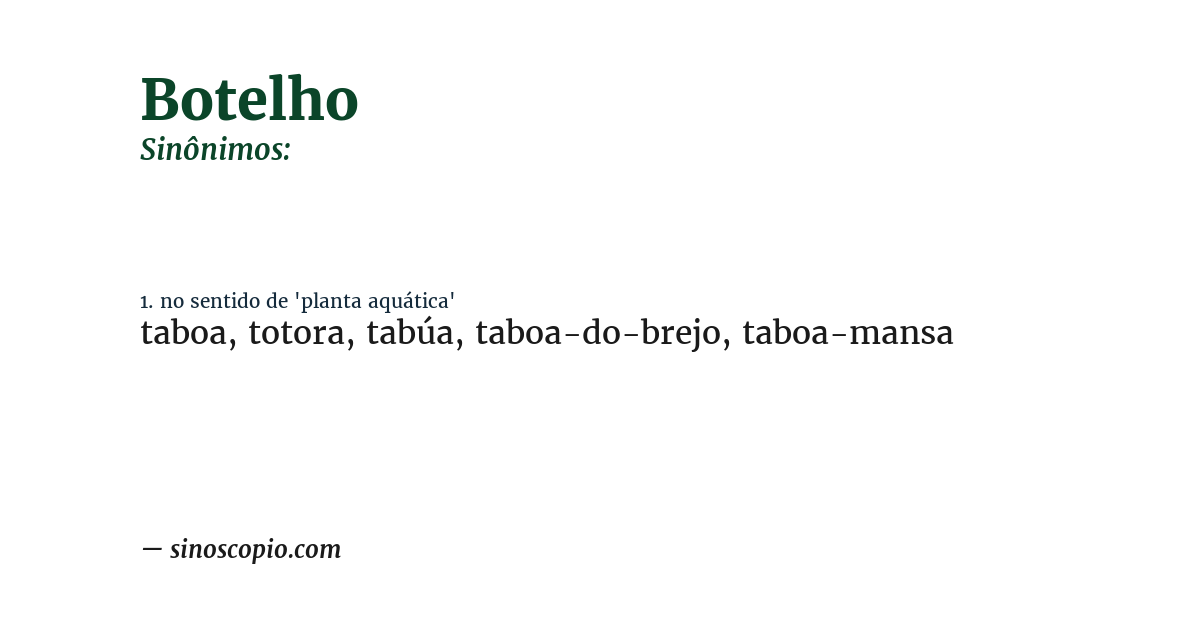 Sinônimo de botelho