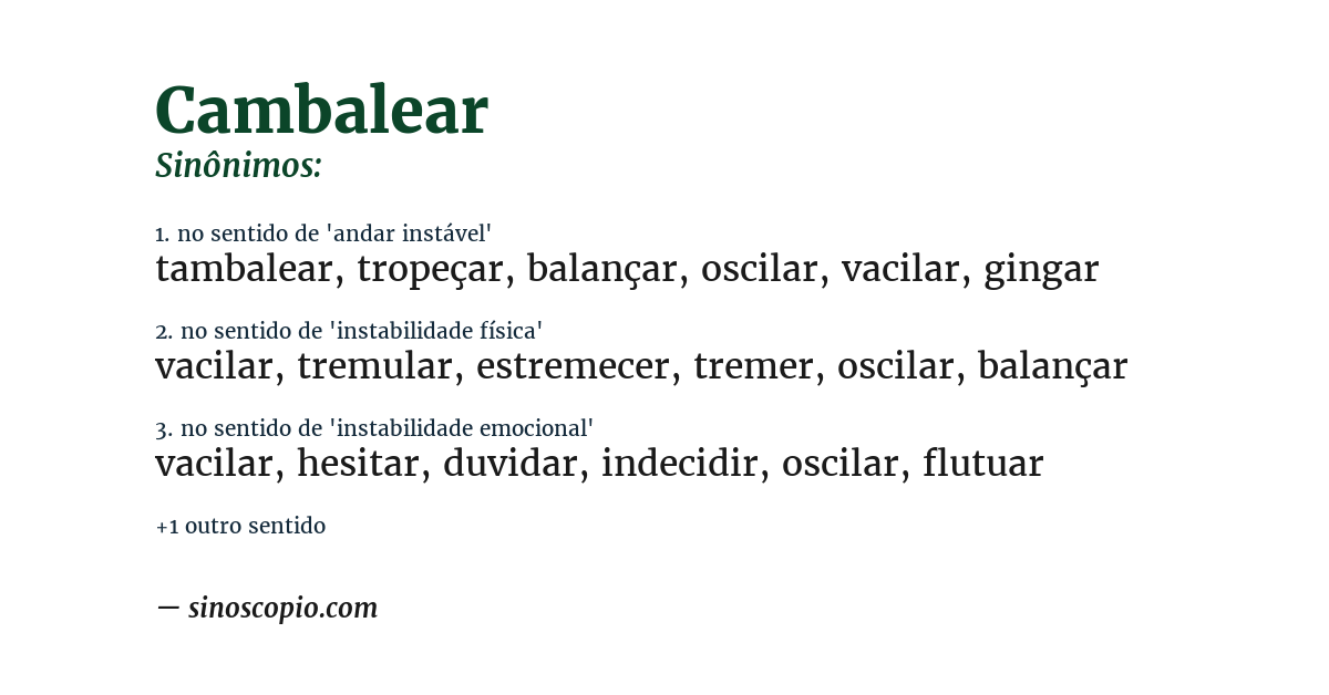 Sinônimo de cambalear
