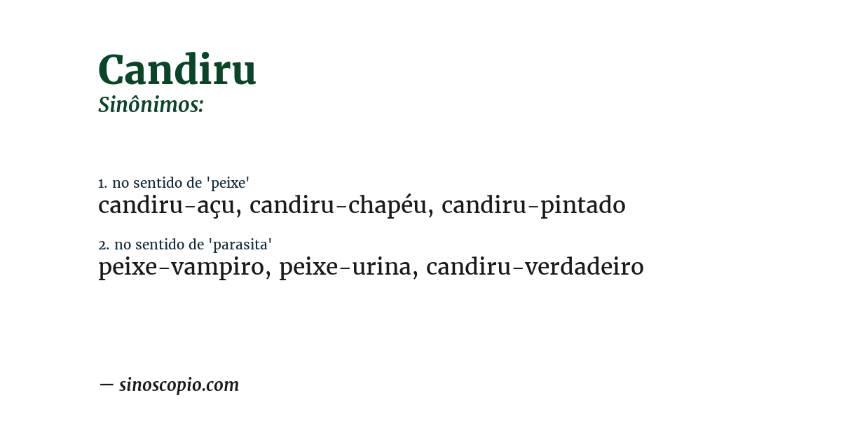 Sinônimo de candiru
