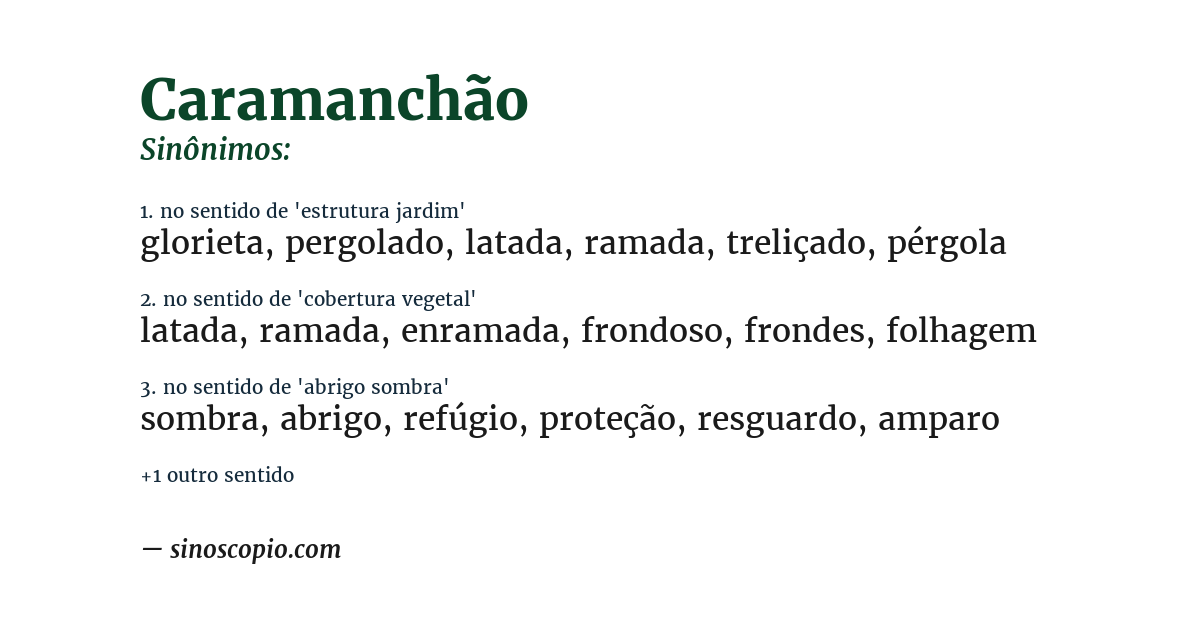 Sinônimo de caramanchão