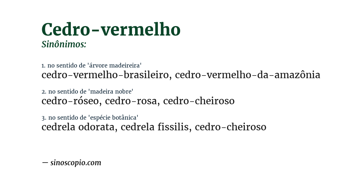 Sinônimo de cedro-vermelho